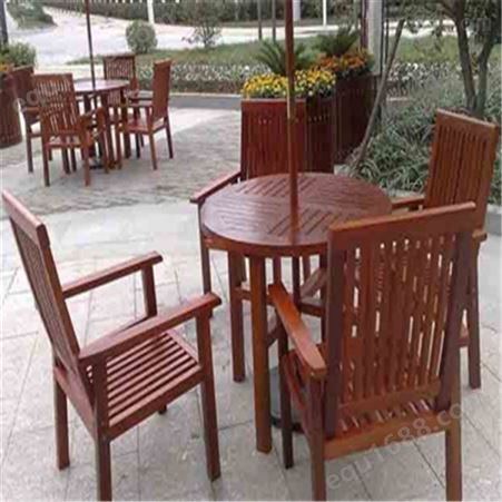 户外公园广场休闲防腐木桌椅组合定制 实木靠背椅