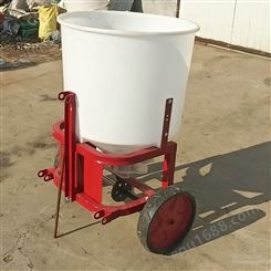 悬挂式方桶圆桶撒肥机 四轮带后置牵引式颗粒肥料施肥机
