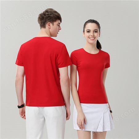 HZ02瀚正女士短袖夏季休闲纯色广告衫t恤工作服批发