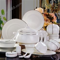 陶瓷餐具生产厂家 家用陶瓷碗盘碟套装 28/56头骨瓷餐具批发