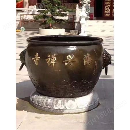 厂家批发纯铜水缸庭院摆件铸铜大缸寺庙大型仿古铜水缸圆形水缸定制
