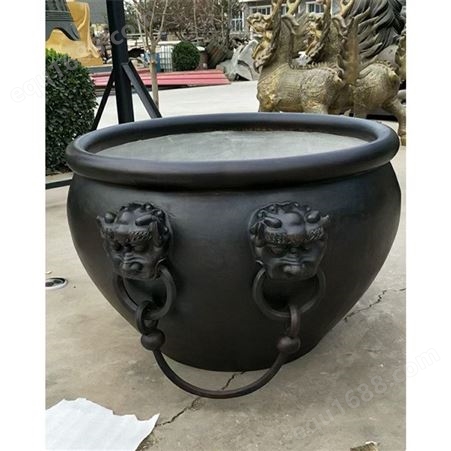 厂家批发纯铜水缸庭院摆件铸铜大缸寺庙大型仿古铜水缸圆形水缸定制