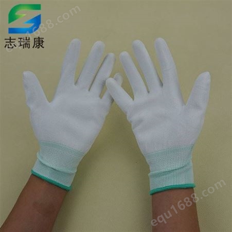 PU涂层涂掌手套结实 工业使用无尘劳保透气手套