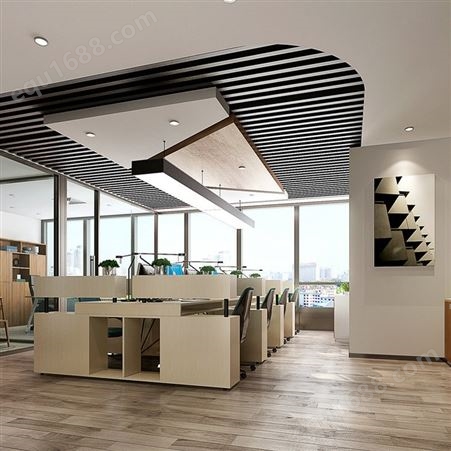 写字楼办公室设计装修效果图 办公空间装饰施工
