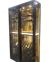 玫瑰金不锈钢展示架 广州酒店黑钛不锈钢酒柜定制