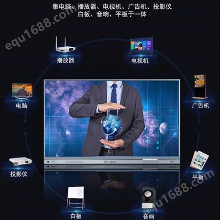 MINHUB交互式智能平板双系统视频会议平板电视屏触摸一体机