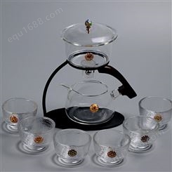 玻璃懒人全自动茶具  功夫茶杯  套装家用  磁吸茶壶  客厅泡茶神器