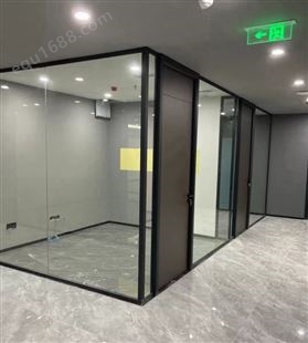 易昀专业安装会议室隔断 教学楼铝合金双层玻璃内置百叶高隔间