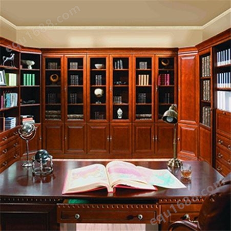 木制办公书柜 红木书柜组合 惠州家具定制