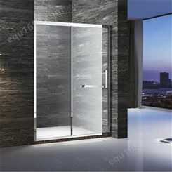 黑色不锈钢 透明钢化玻璃 淋浴房定制 卫浴隔断 干湿分离