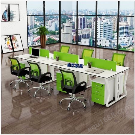 职员办公桌 简约现代4人位桌椅组合6人位 办公室屏风卡位佛山厂家销售