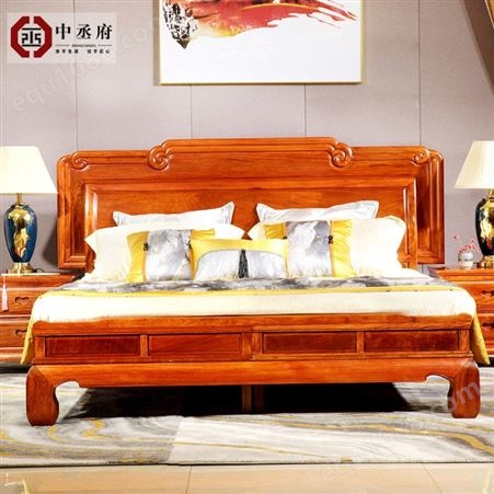 红木家具厂 缅甸花梨木大果紫檀 红木家具价格表 大床三件套
